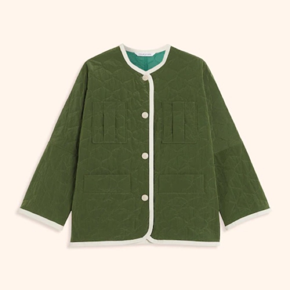 Chloé Stora Paris khaki Green Quilted Women's Jacket 44